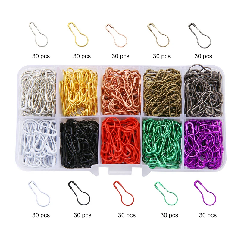 100pcs/Bag Diy Hand Woven Sweater Thread Coat Mark Anti Slip Pin Buckle Safety Pin Gourd Pin
