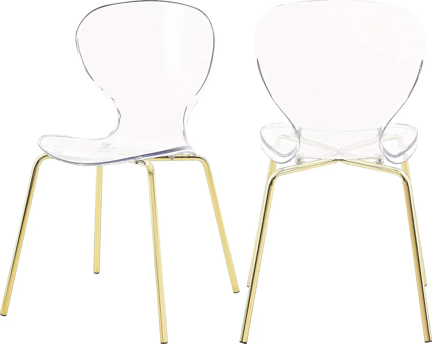Hot Sale Contemporary Lucite Polycarbonate Stackable Dining Chair with Sturdy Metal Legs