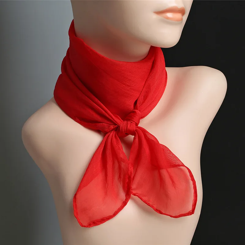 FIONA 70*70cm In Stock Wholesale New Summer Women Scarf Big Fashion Ladies Neck Square Chiffon Silk Scarf
