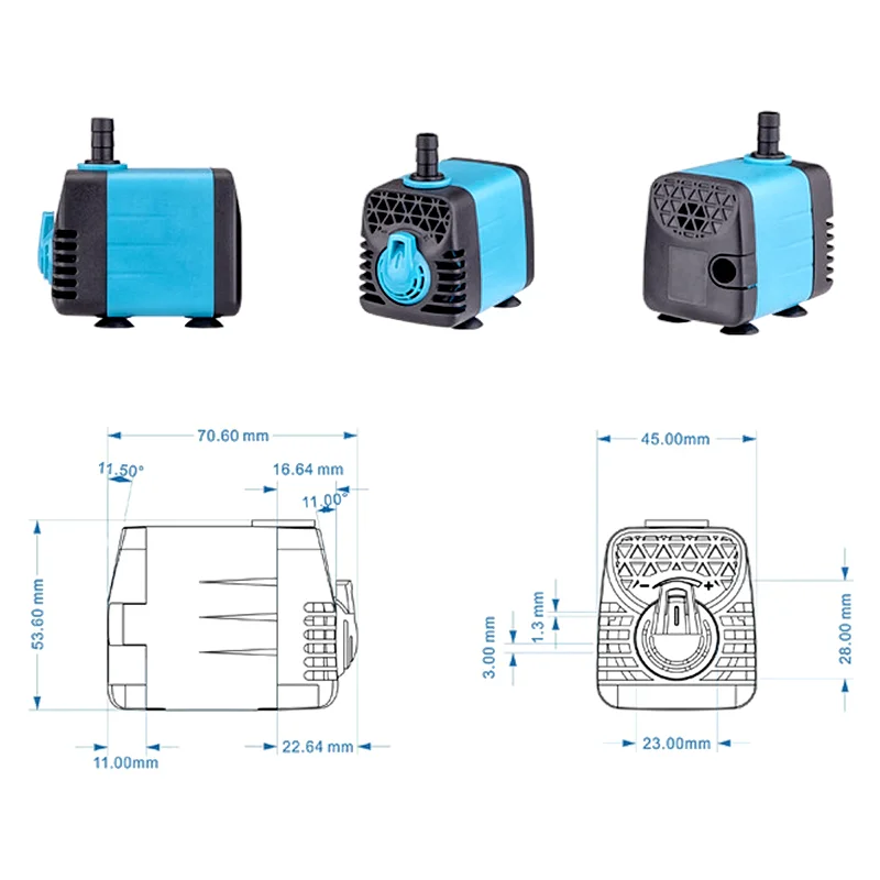 Ultra Quiet Design Pump Submersible Side Suction Aquarium Accessories Water Filter Pump For Aquarium Fish Tank
