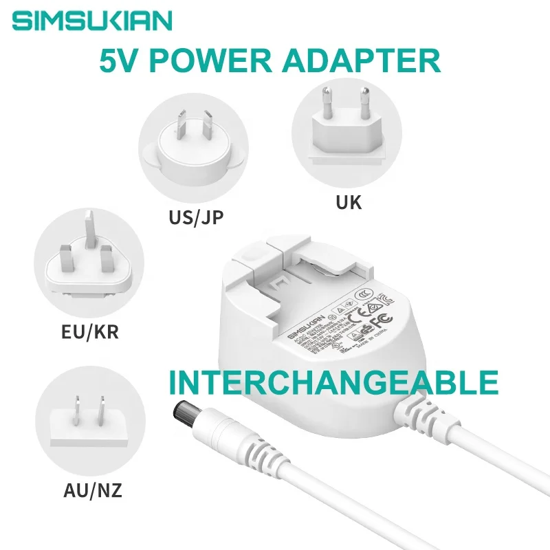 Ac Dc 12v 1a 1.5a Wall Mount 2a Switch Supply 24v 0.25a 9v 1500ma Universal 5v 3a 0.5a Interchangeable Plug Power Adapter