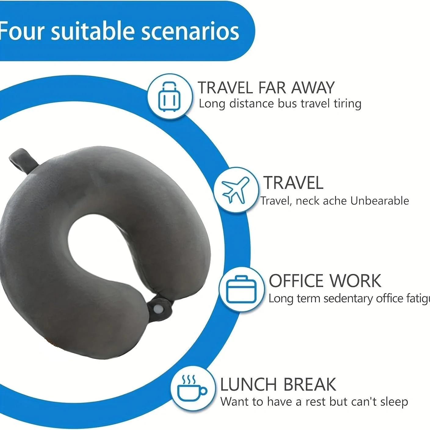 Wholesale Memory Foam U Shaped Pillow, Slow Rebound Neck Support Pillow, Neck and Shoulder Travel Pillow