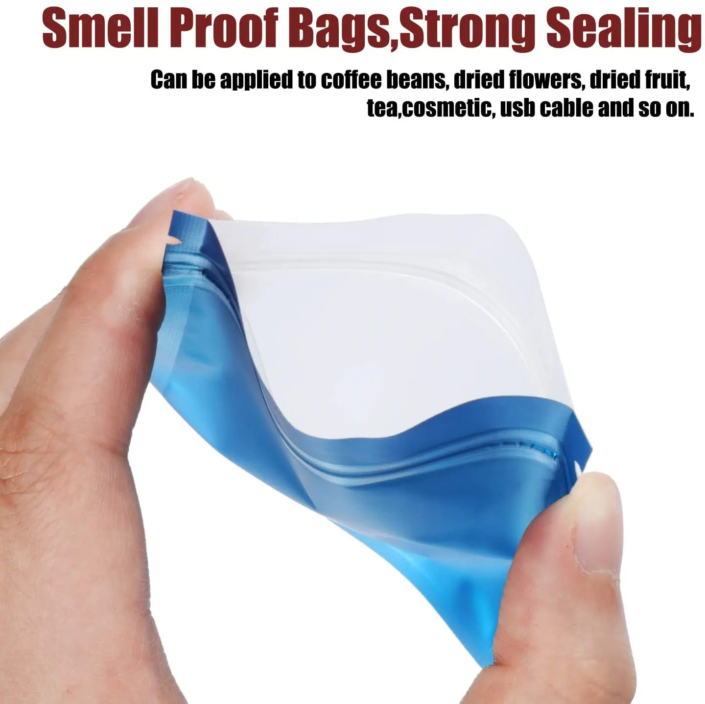 Resealable Smell Proof Bags Flat Clear Ziplock Food Storage PouchPlastic Packaging Foil Bags