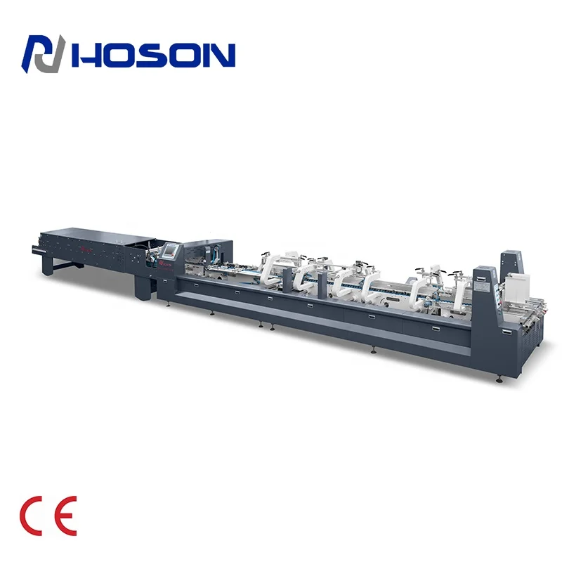 ZH-1000BFT-HM Automatic High Speed  Folding Boxes Gluing Machine with Memory Function and Cold Glue Spray Gluing System