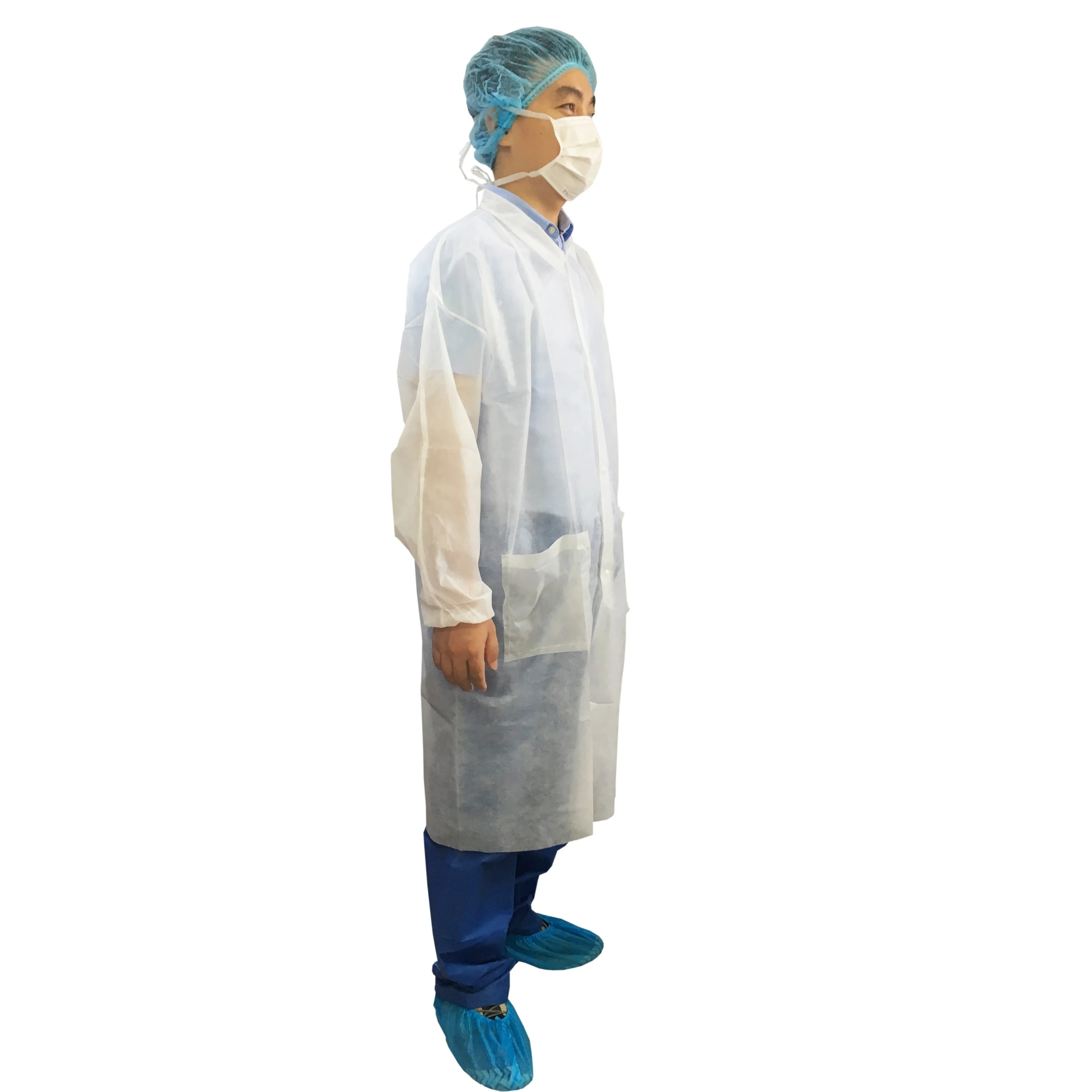 Одноразовая Медицинская лабораторная куртка PP SMS для мужчин, медицинская лабораторная куртка для врачей и больниц