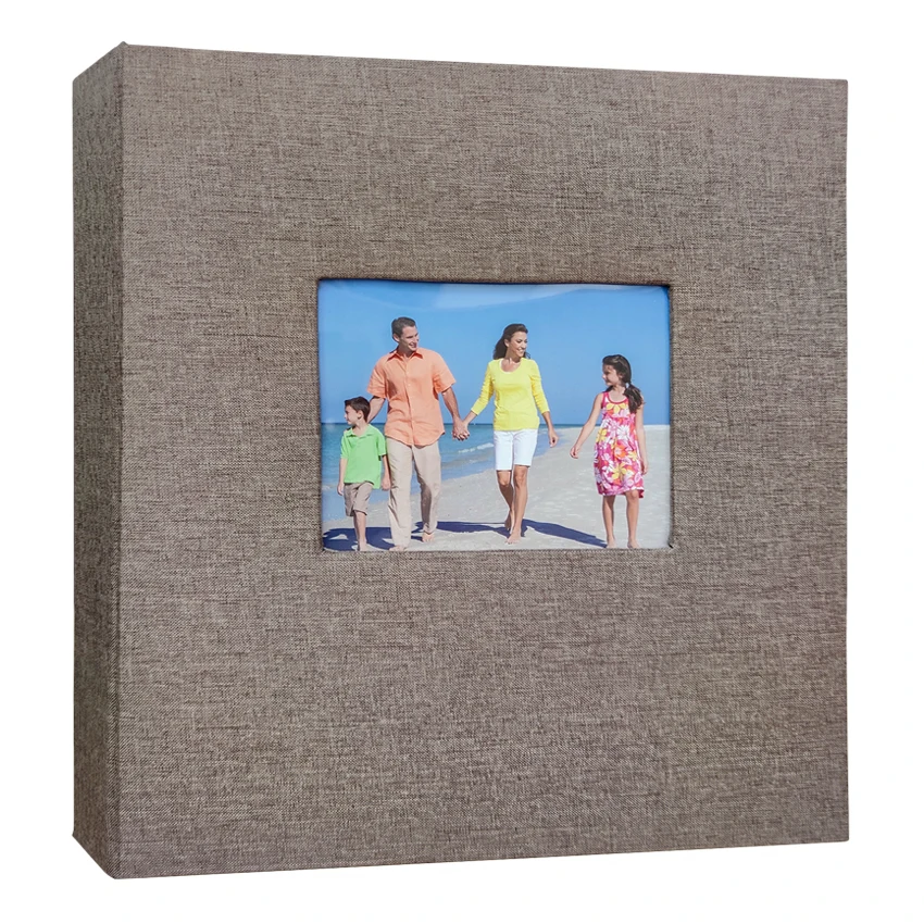 Linen cloth cover screw post bound photo album 4r 4*6 holding 600 photos 4x6 pp slip in baby photo book