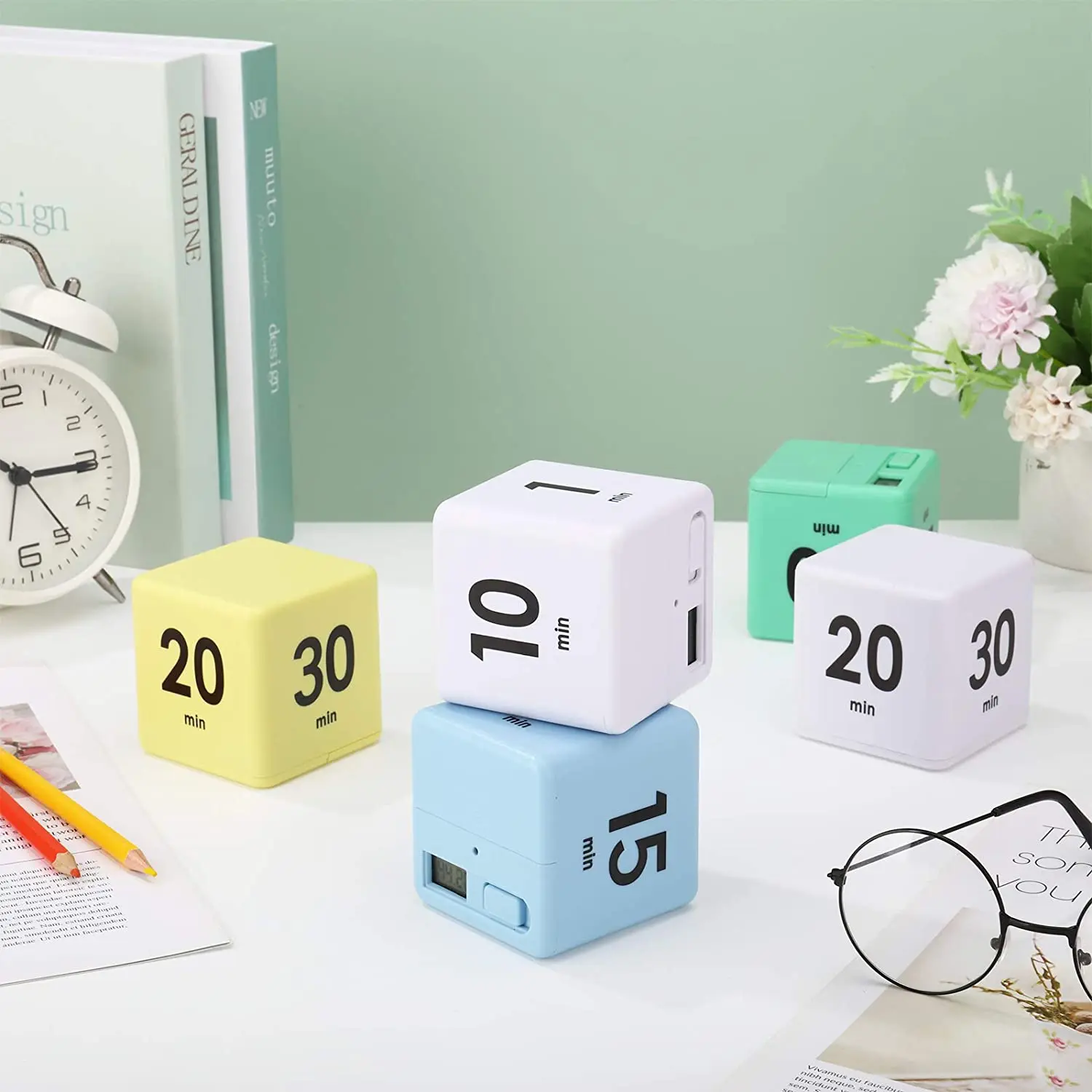Newly designed candy-colored electronic digital timer for kitchen and study