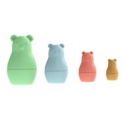 HUAMJ Cute Russian Matryoshka 4pcs For Bear Matryoshka Of Stacking Russian Silicone Nesting Doll  Toy