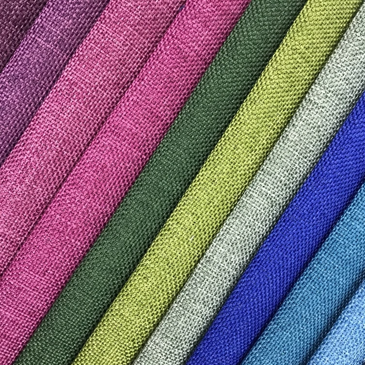 China Factory 125Gsm Garment, Material Sofa Fabric Polyester Cheap Black Out Curtain Fabric Faux Linen Fabric/