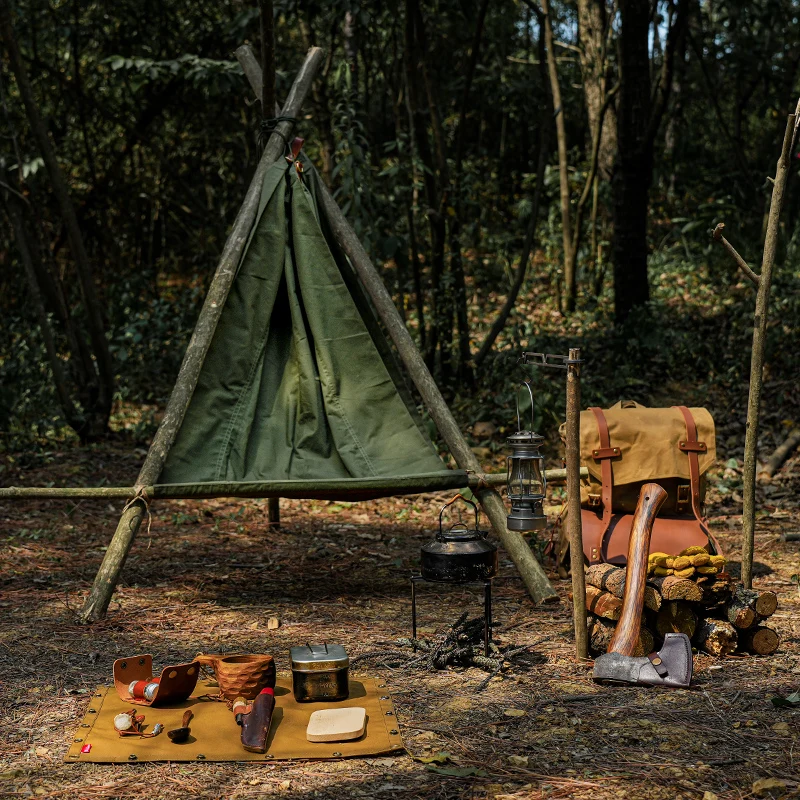 Ultra light outdoor TC cotton foldable camping lightweight Bushcraft survival tool camping folding single hammock