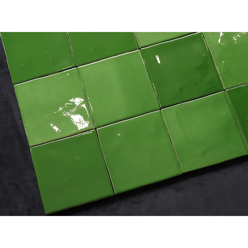Modern Classic Dark Green Ceramic Bathroom Wall Tiles for Villa Interiors and Floors Heat Insulation Antibacterial