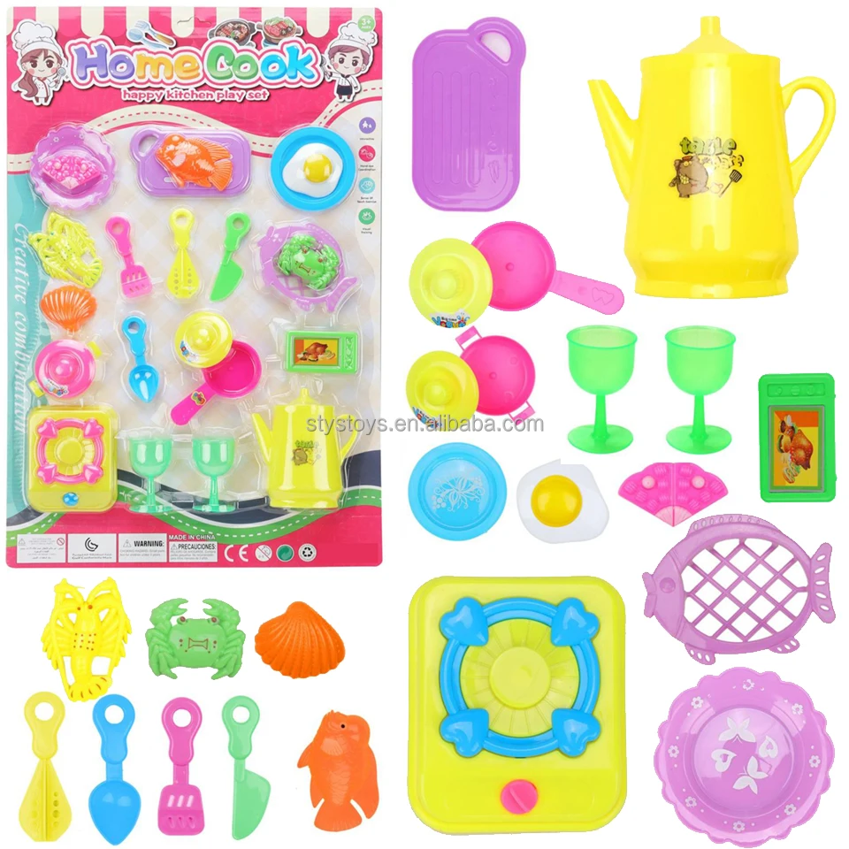 Miniature Food Cooking Toys Mixed Pretend Cookware Dollhouse Kitchen Accessories for Kids