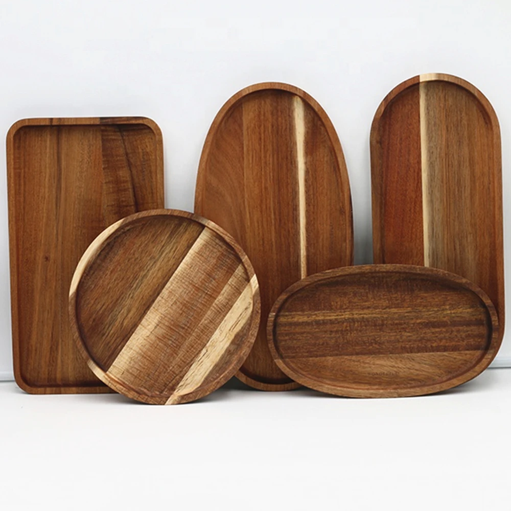 Лидер продаж 100% деревянный поднос из пищевого бука в наборе 5 оптовых