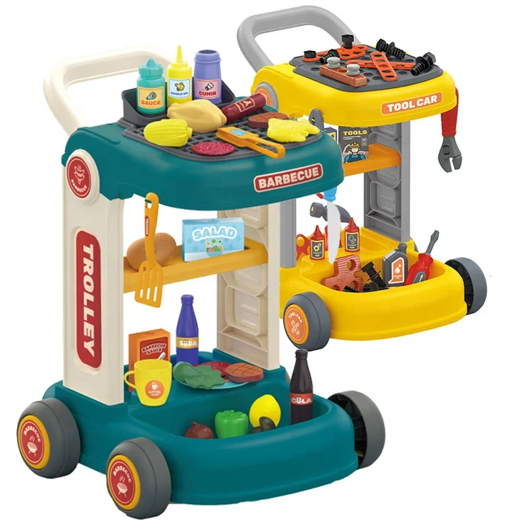 New Dessert Pretend Play Housing Game Plastic Kid Preschool Toy Medical Equipment Tableware Cart Tool Sanitary Ware Doctor Game