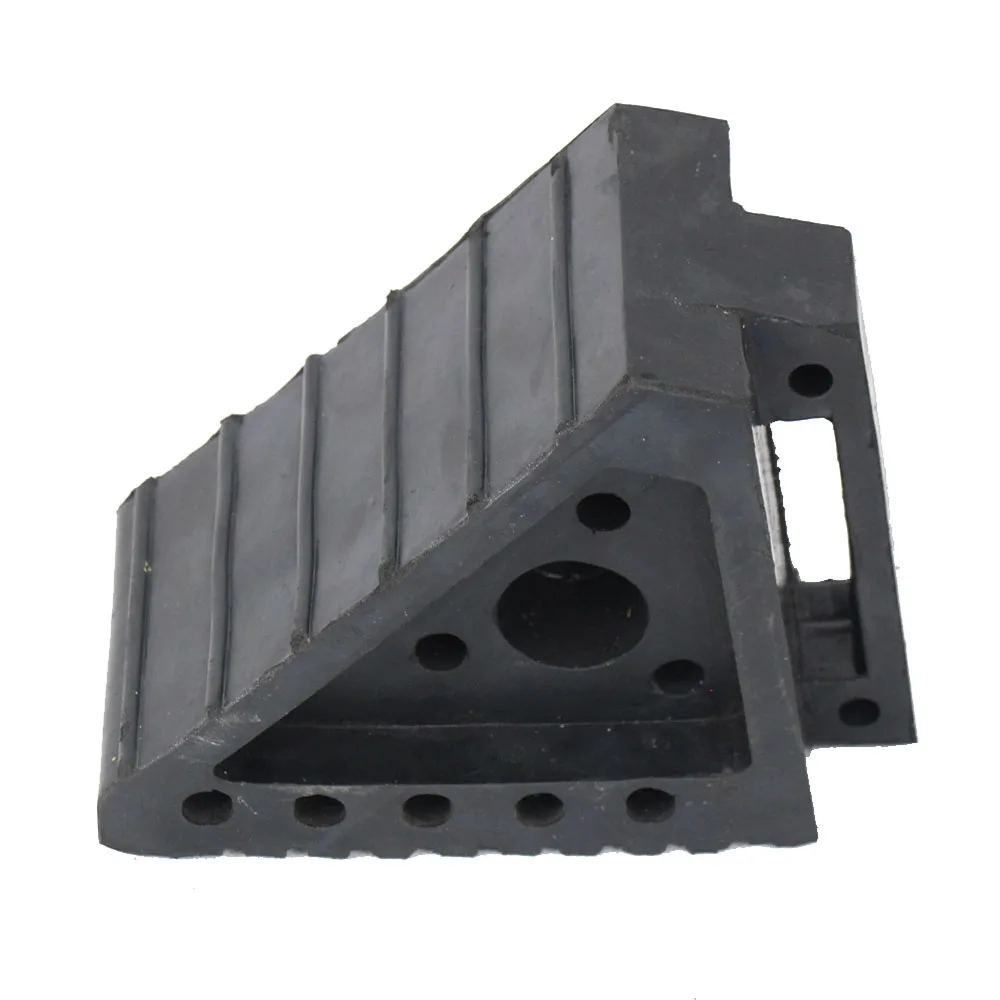 Heavy Duty Industrial Small Rubber Wheel Chock Block for Travel Trailer Vehicle RV Camper with Handle