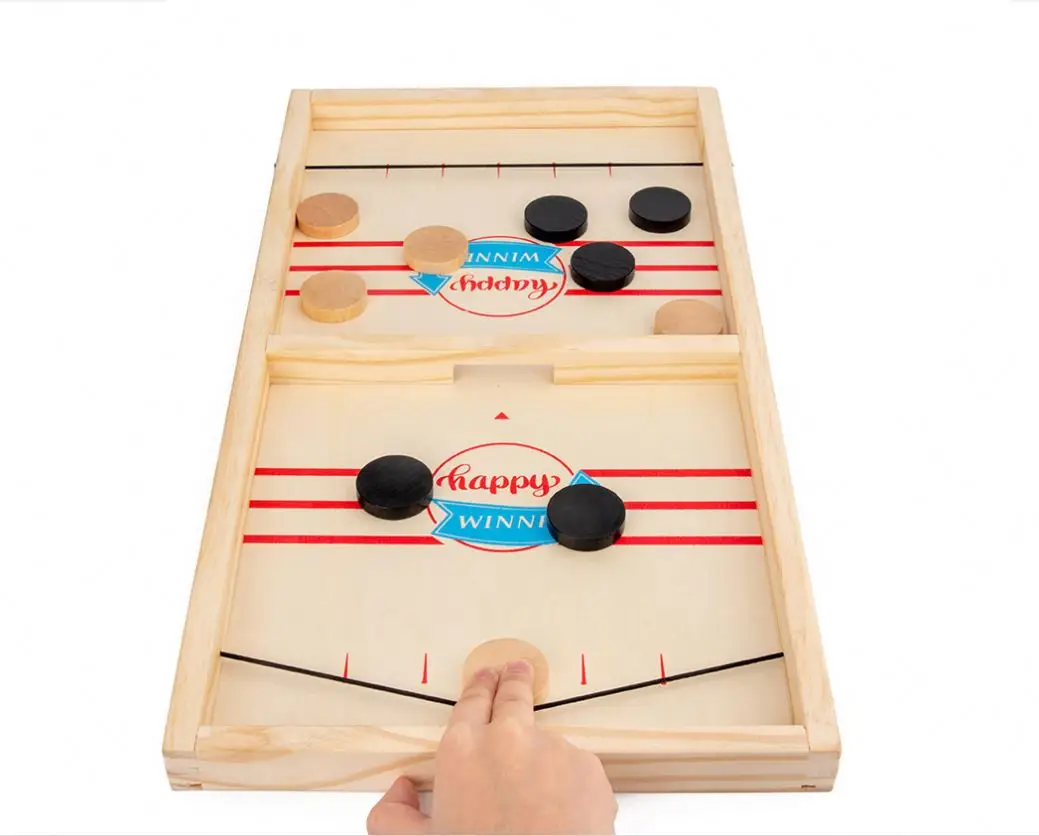 Fast Slingshot Table Bouncing  Hockey Party Winner Board Game wooden hockey game