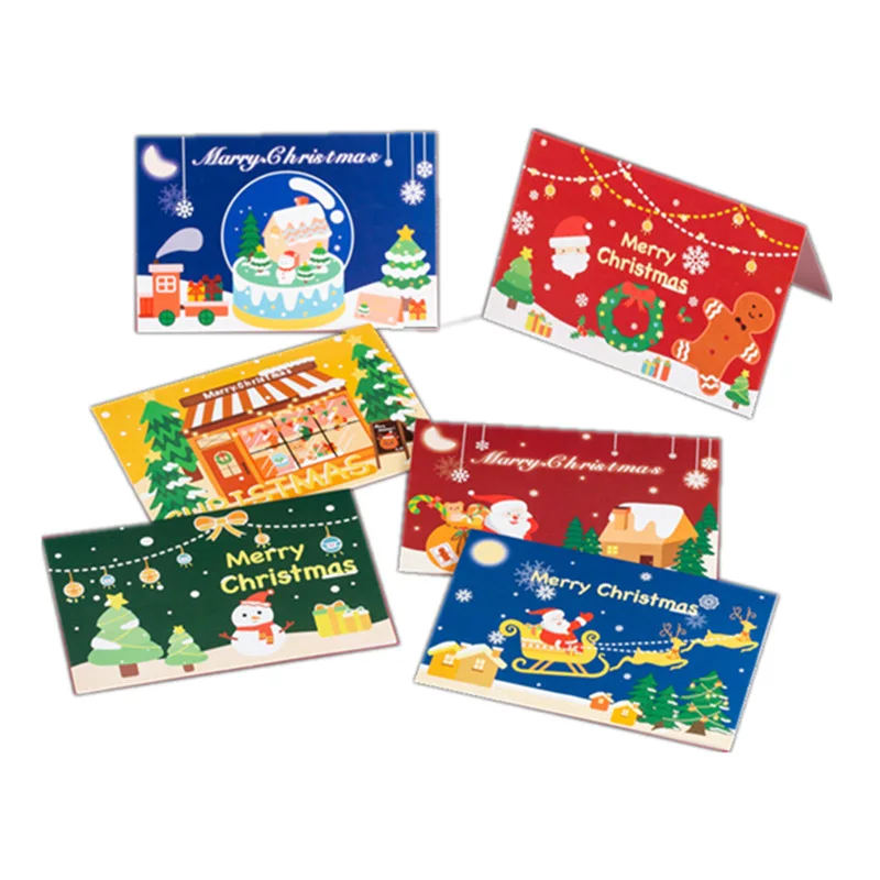 CL015 Merry Christmas Cards with Envelope New Year Gifts Card Xmas Postcard Party Supplies Noel Decoration Xmas Greeting Cards
