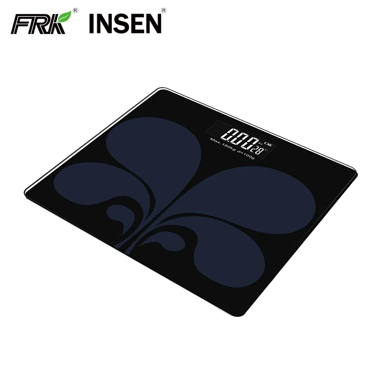 USB Rechargeable Battery Tempered Glass Body 180Kg 396Lb Weight Electronics Weighing Bathroom Scale