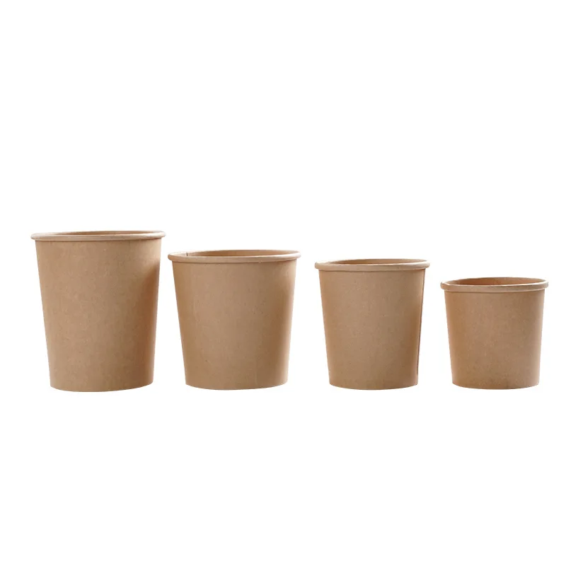 Printing Custom Ice Cream,  Kraft ice cream Paper Cups, Porridge Paper Bowls Paper Ice Cream Cup With Lid