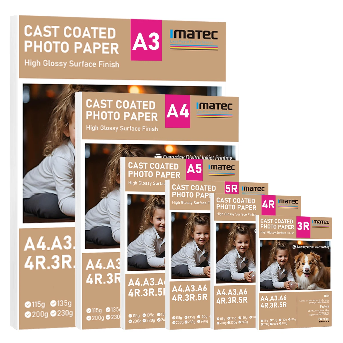 Waterproof 230gsm Inkjet Glossy Photo Paper For Inkjet Printer