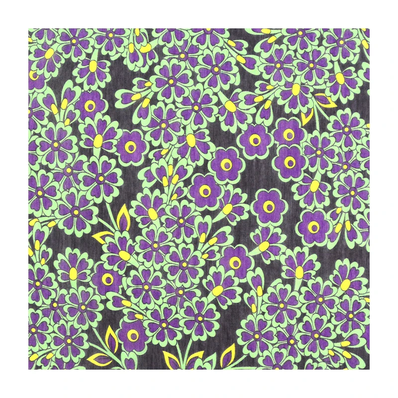 Digital Print Custom flower Design nylon sheer rayon voile designer brand fabric for womens skirt