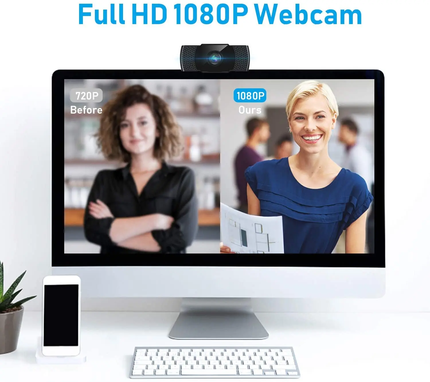 Лидер продаж веб-камера FHD с логотипом на заказ автофокусом 1080P и защитной крышкой для