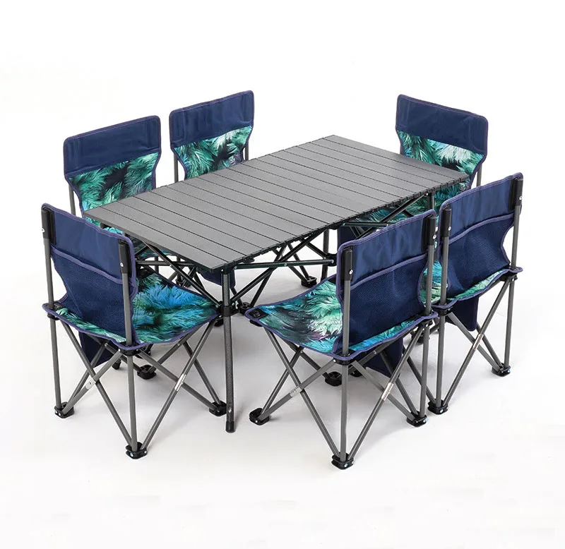 Factory Outdoor Table And Folding Chair Portable Aluminum Camping Picnic Table Chair Set