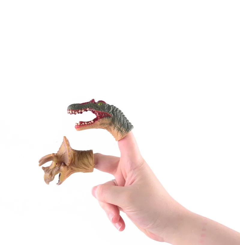 New Hot Sale Finger Puppet Toy Realistic Dinosaur Hand Puppet Toy Animal PVC Picture PCS Plastic Color Material Origin Cartons