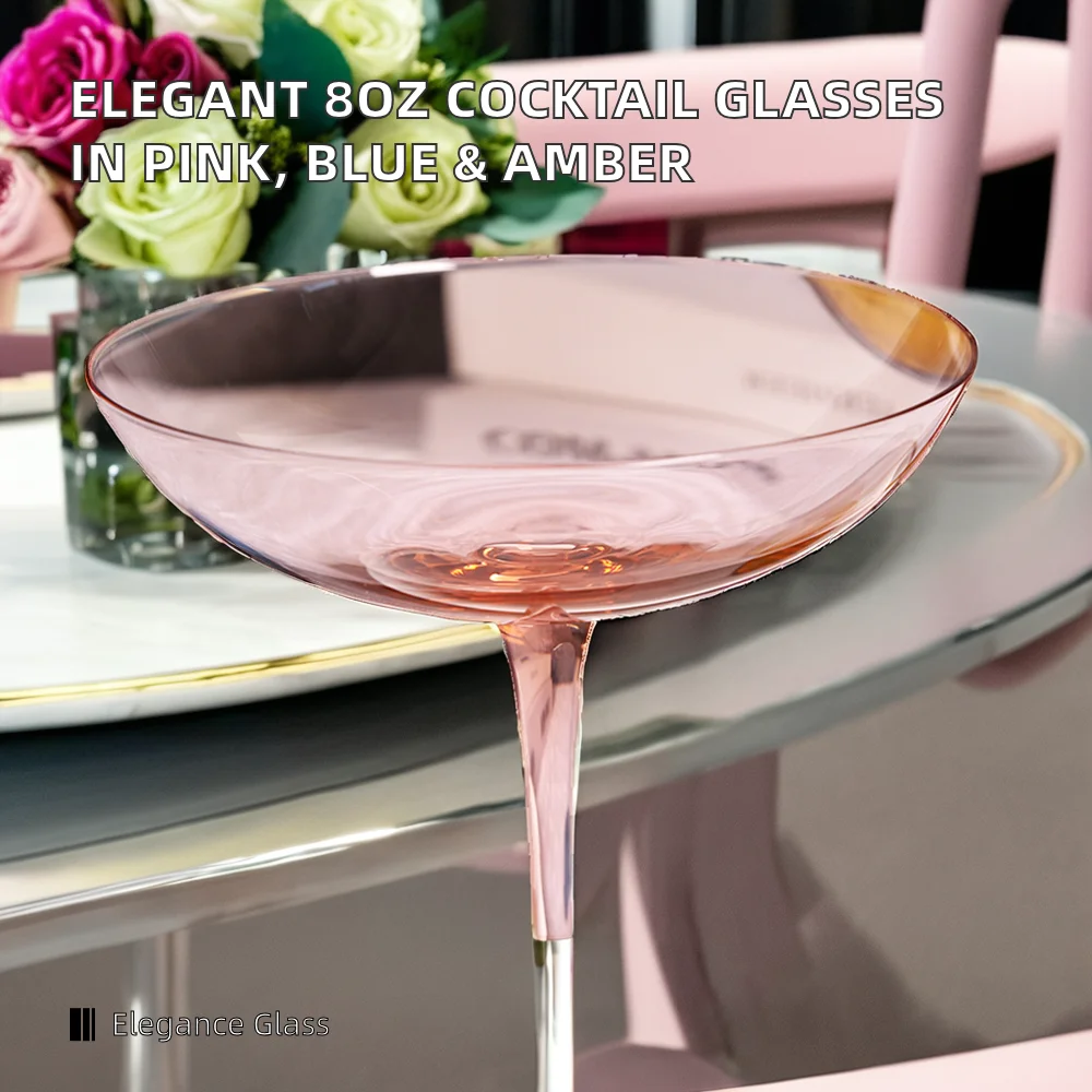 Elegance Design 8 oz gold Cocktail  champagne saucer Glass