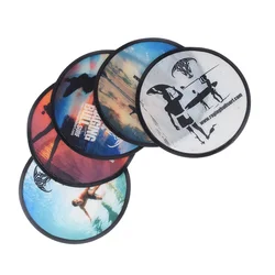 Custom Printing Children Beach Toy Frisbeed Folding Fan Kids Nylon Fabric Flying Disc Foldable With Pouch
