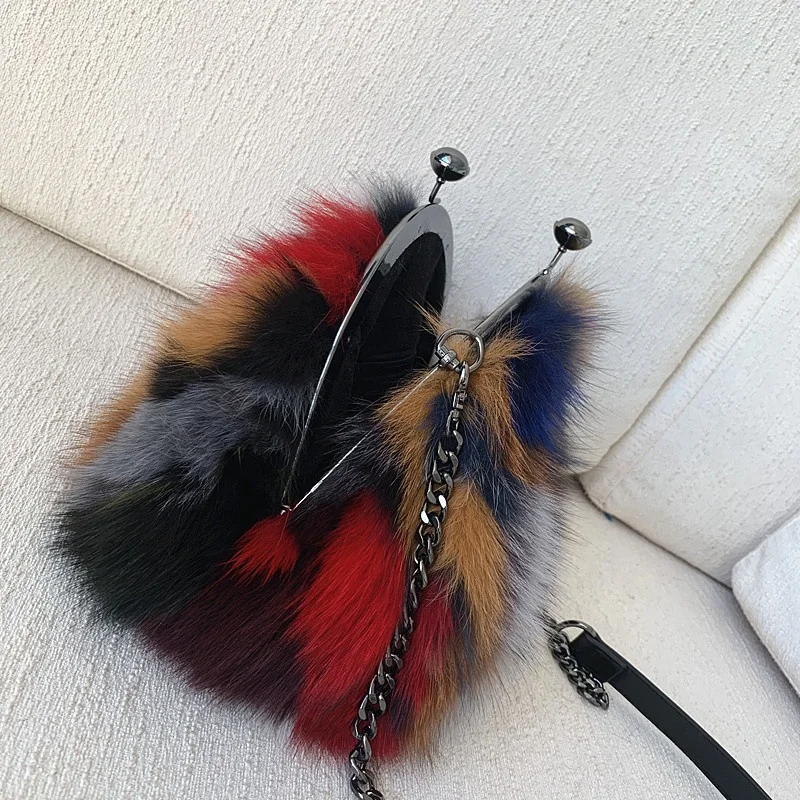  Элегантная сумка из натурального Лисьего меха женские сумки женская сумка-слинг лисьего на застежке