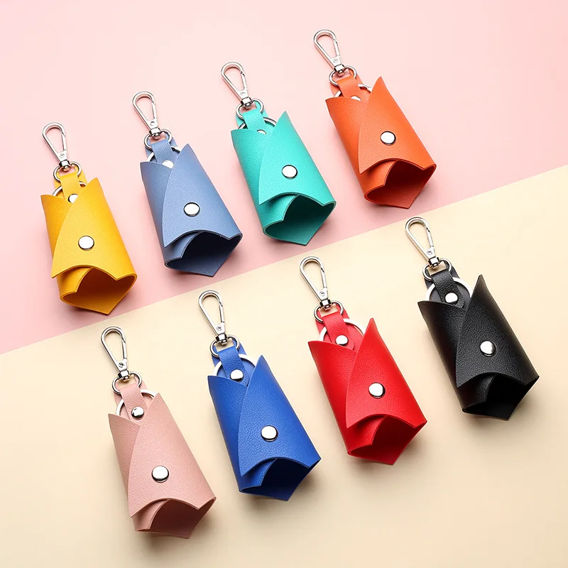Hot Selling Anti Loss Key Ring Creative Large Capacity PU Leather Personality Car Key Storage Set Bag