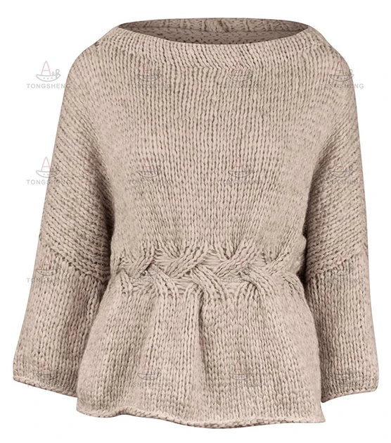 2024 Knitwear Factory Cable Knit Pullover Jumper Winter Casual Ladies Fashion Custom Chunky Knit Sweater for Women