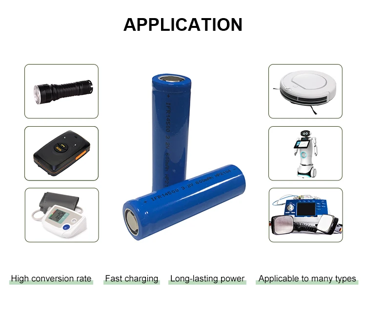 YIGAOS rechargeable lifepo4 14500 battery Lithium iron phosphate battery IFR14500 3.2V 600mAh for led battery