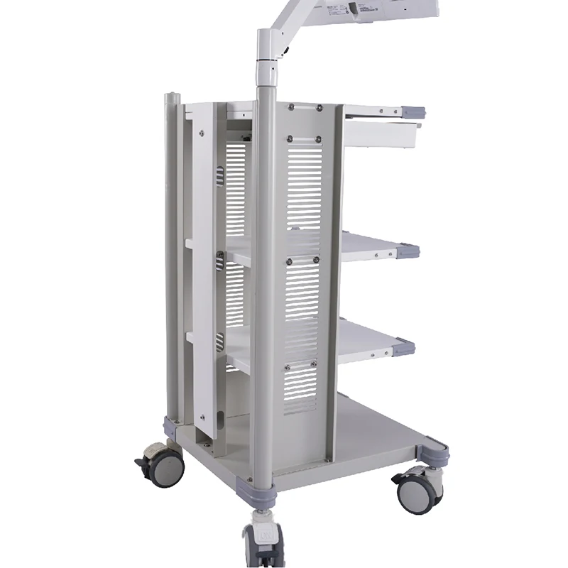 Customizable endoscopic mobile trolley with 4 height adjusted layers for hospital