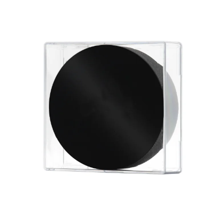 Single Acrylic Square 1Foam Hockey Puck Holder Plastic Snap Design Collectibles Souvenir Ice Puck Display Case