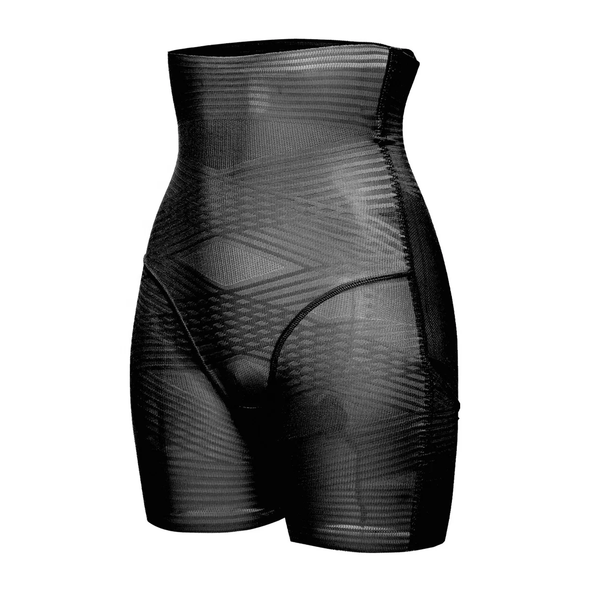 M-4XL High waist double rubber waistband hip shaped-up tummy tuck mesh butt lifter crotchless thigh slimming shaper safety pants