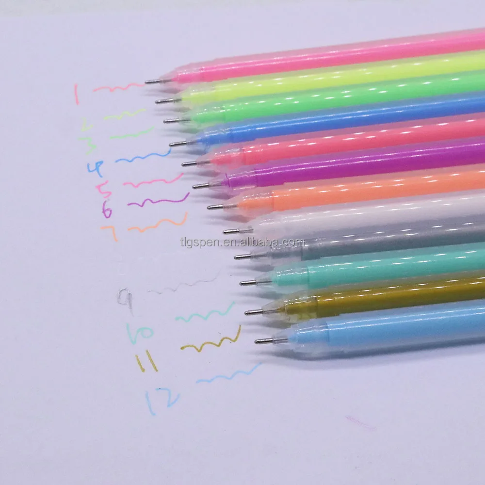 Hot Sale Good Quality Office Stationary 0.5 mm 12 Colors Gel Ink Pen Set Markers Pen Hand account Painting Stationery Gel Pen