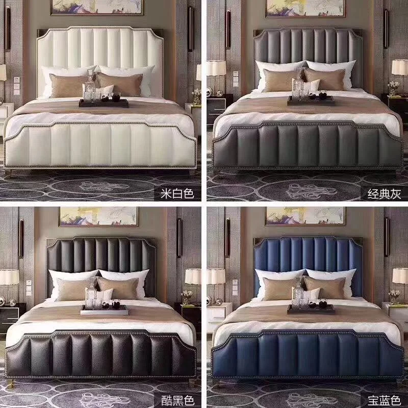 Modern simple cloth art double bed Northern Europe Can take apart the soft bed