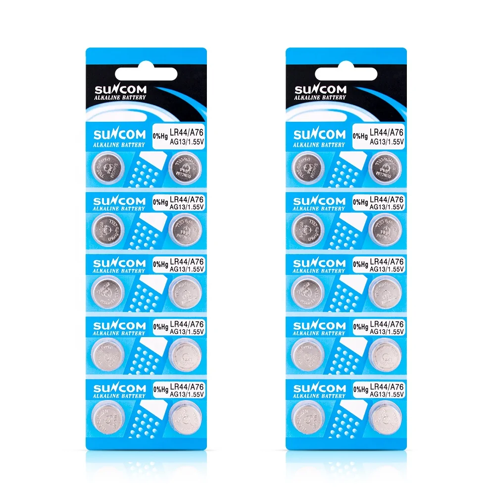 High Quality  LR44 AG13 357 303 SR44 Battery Pilas 1.5V Button Coin Cell Batteries For Watches