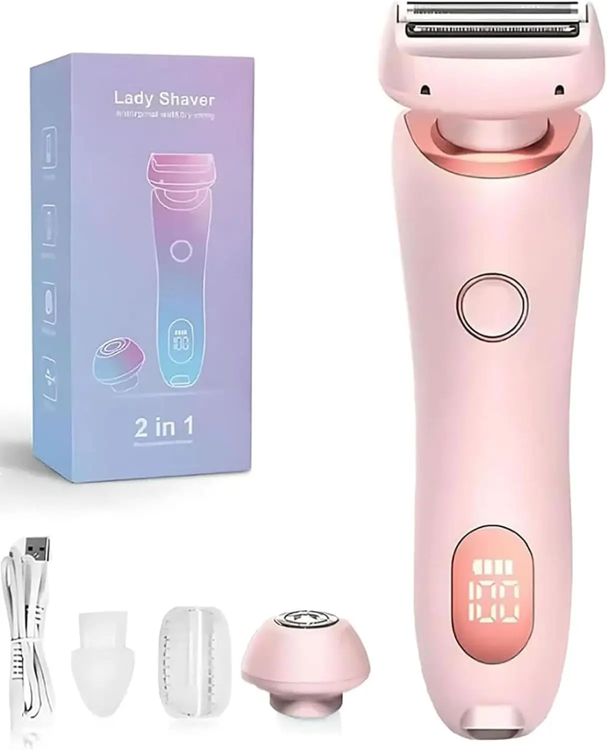 Ask for Discount 2 in 1 Wet Dry Electric Waterproof Razor Hair Removal Lady Shaver Trimmer Bikini Leg Arm Underarm Area