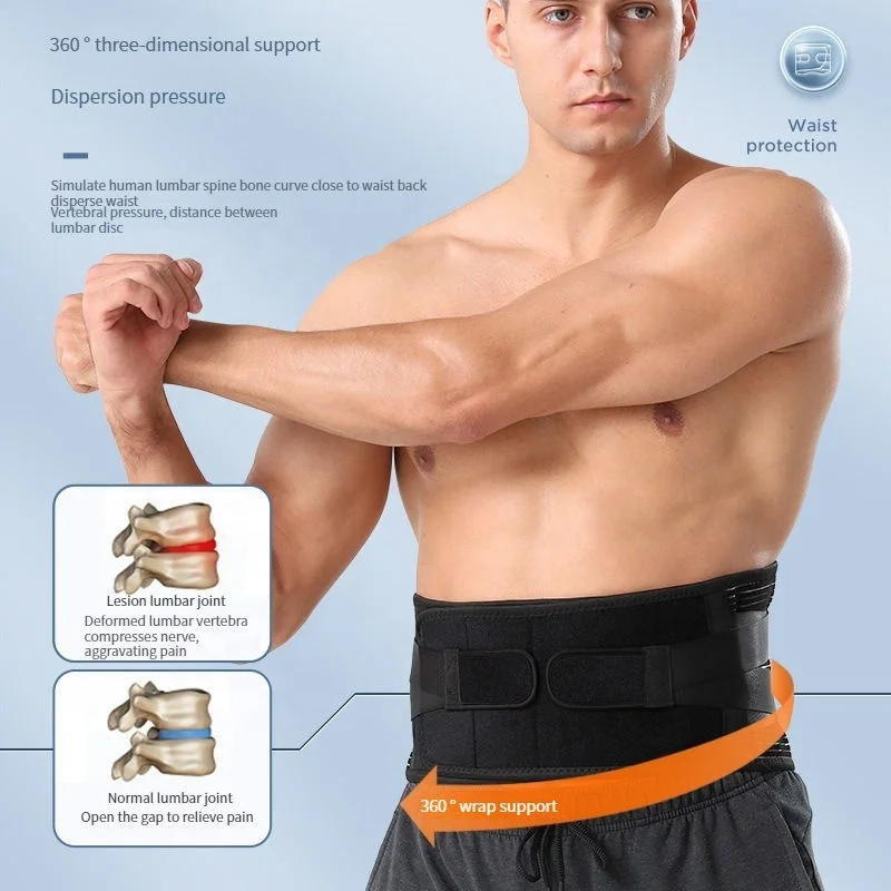 2024 EVA pads Back Brace with 6 Stays Working Safety Breathable Lumbar Back Belt Anti-skid Lumbar Support Adult OEM Zipper Bag