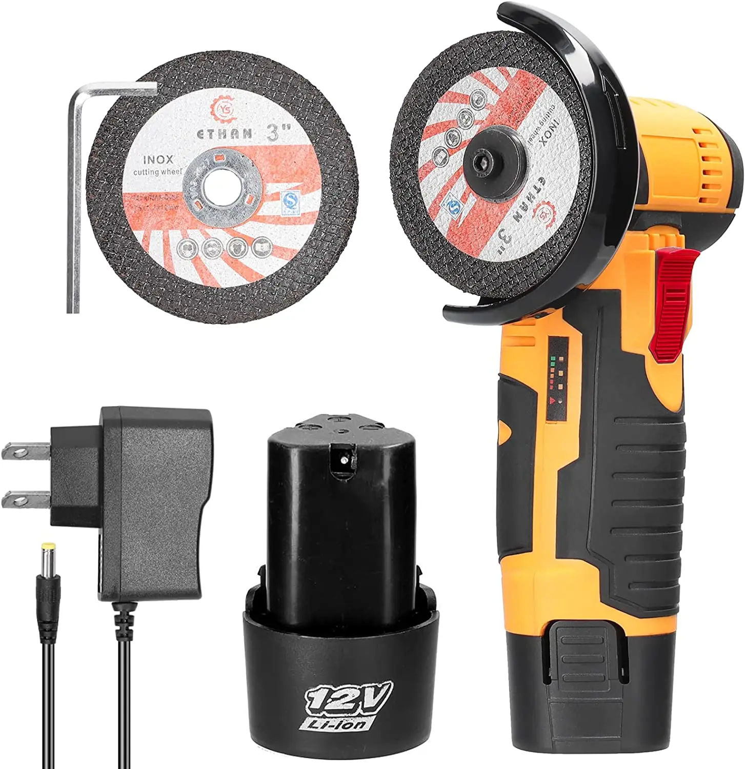 MV-AG01 Lithium Battery Brushless Cordless Angle Grinder Grinding Polishing Machine with 2 Disc