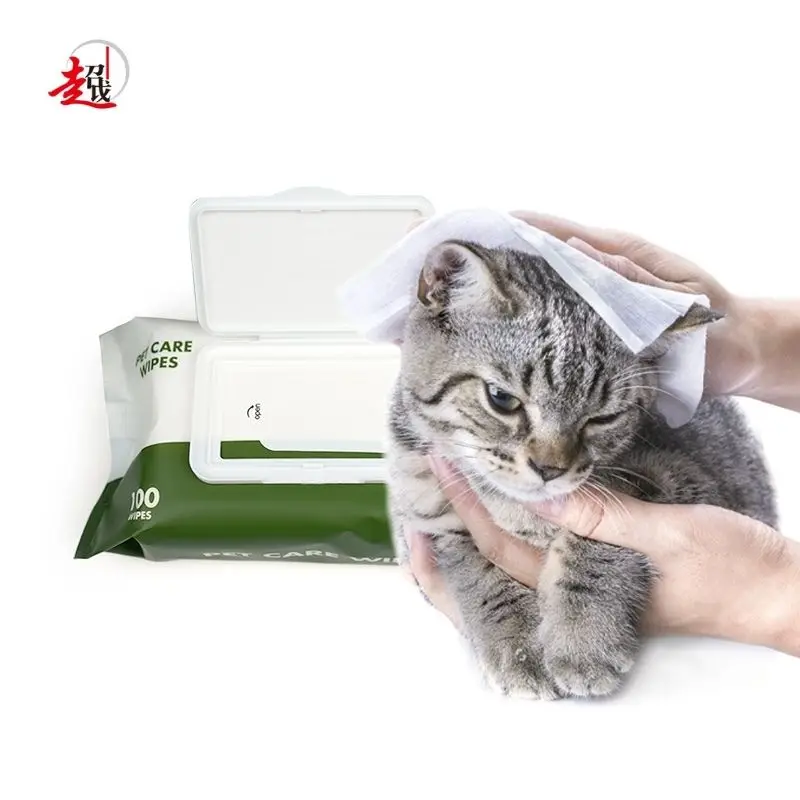 100pcs biodegradable disinfection wrinkle for dogs pet wipes cleaning wipes