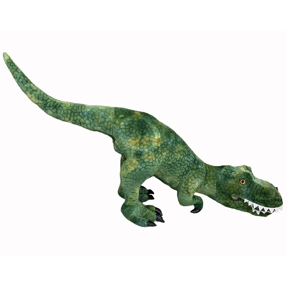 Hot sell lifelike green dinosaur animal plush toy T-Rex stuffed toy realistic tyrannosaurus toy