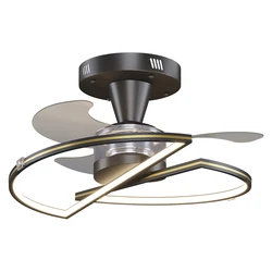 Black Gold Decorative DC 62 W Led Remote Control ABS Blades Chandelier Ceiling Fan With Light