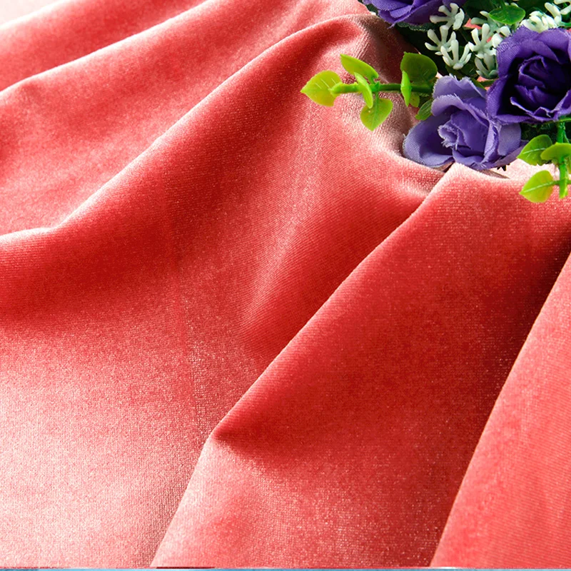 Manufacture Super Soft 93 Polyester 7 Spandex Warp Knit Custom Solid 200Gsm Korean Velvet Fabric For Dress Pajamas
