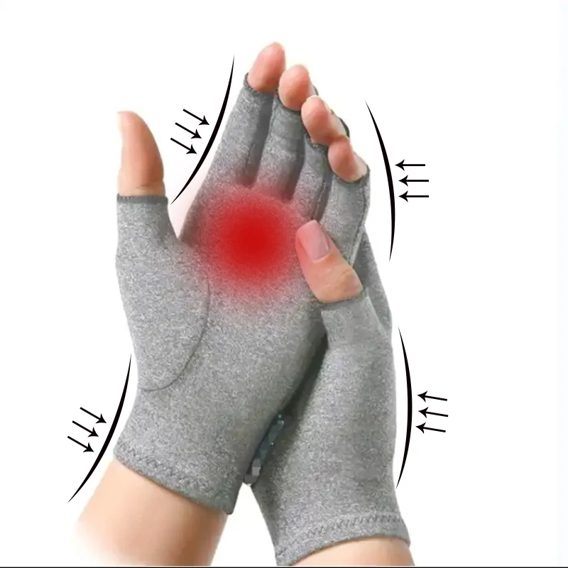 New Bamboo Arthritis Compression Fingerless Gloves Hand Wrist Support Joint Pain Relief