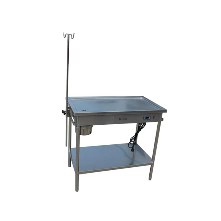 Surgical Stainless Steel Constant Temperature Treatment Veterinary Veterinary Mobile Treatment Examination Table with infusion