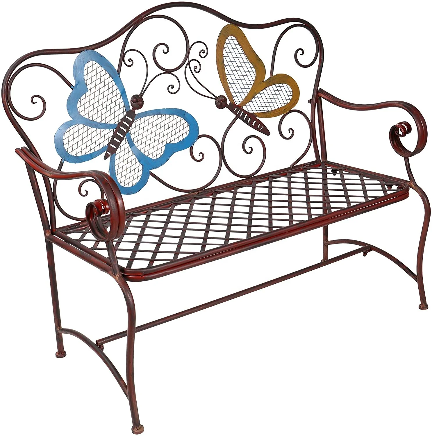 
GARDEN OUTDOOR BUTTERFLY METAL BENCH 